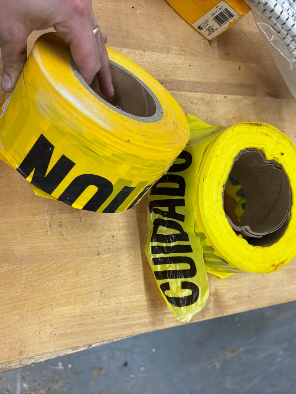 2 Yellow Caution Safety Tape Roll - High Visibility